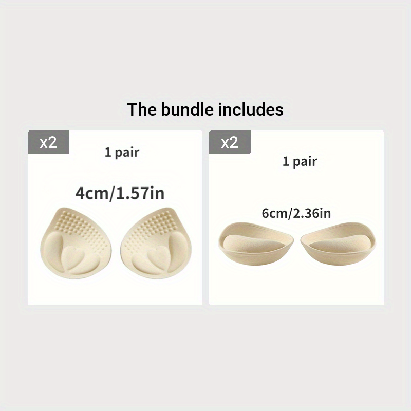 Small Chest Enhancement Pads 4cm/6cm Thick for Bras Soft Foam Support