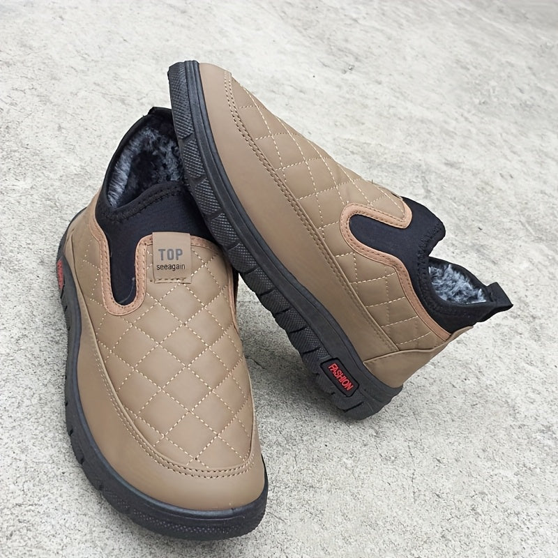 Women's Winter Snow Boots Quilted Plush Lining Rubber Sole One Size