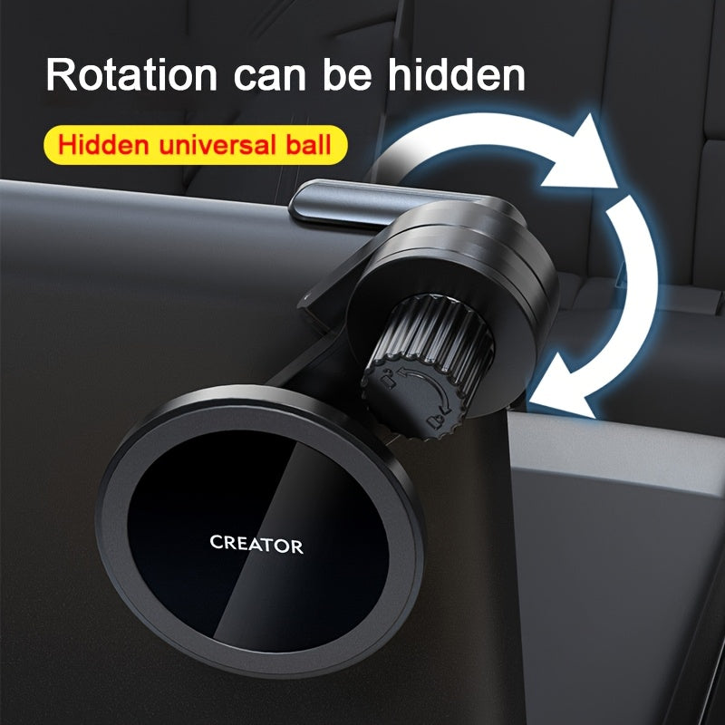 Magnetic Car Phone Holder Black Rotatable Clip Vehicle Mount