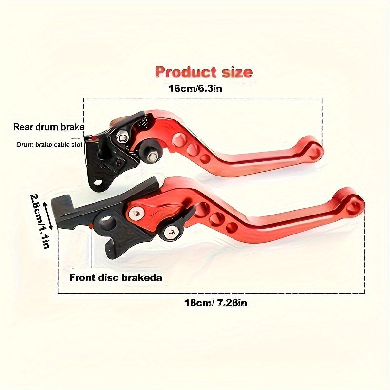 Motorcycle Electric Bike Scooter Aluminum Alloy Handlebar Brake Levers Adjustable Ergonomic