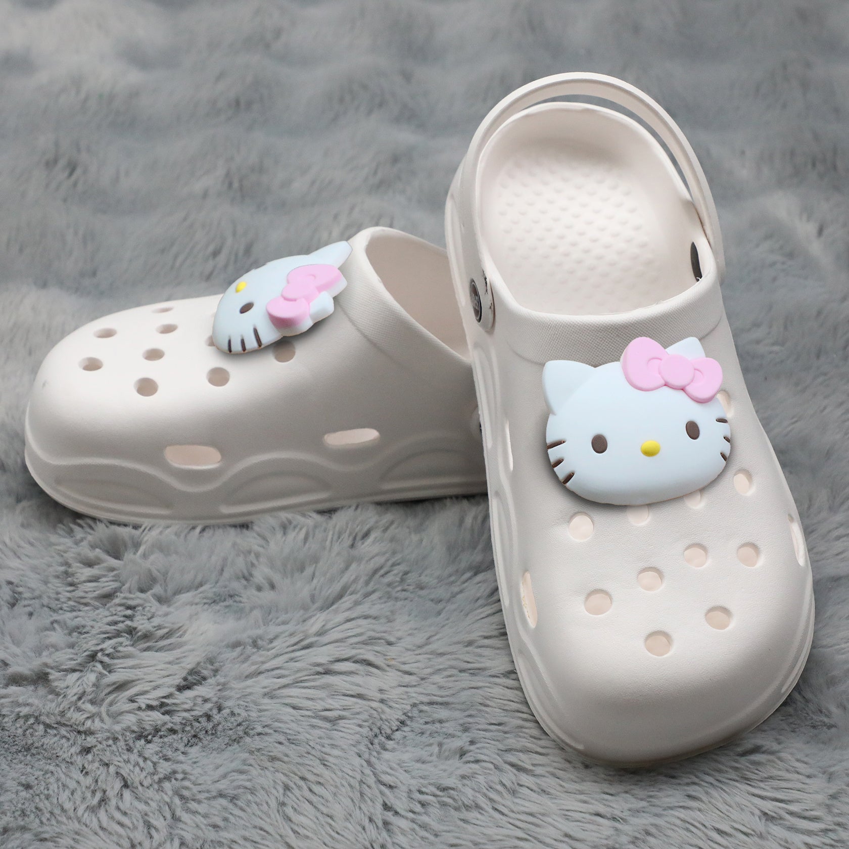 Women's Summer Black EVA Sandals with Pink Bows Flat Slippers