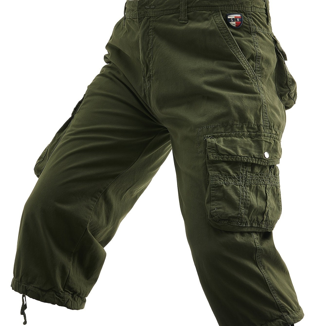 Men's Cotton Cargo Shorts Below Knee Multi-Pocket Outdoor Street Style