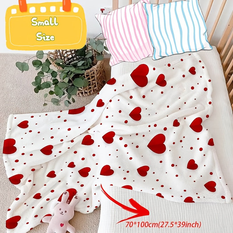 Теплый, мягкий и обратимый уютный плед с цифровым принтом в виде сердца - идеален для дивана, кровати, офиса и путешествий. | Отличный подарок на День святого Валентина