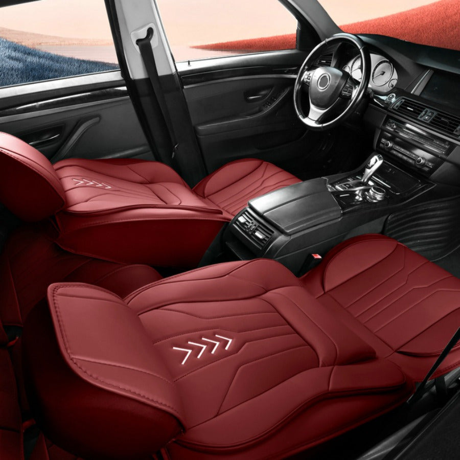 Car Seat Cover Summer Full Coverage Lumbar Support Maroon for Car Seats