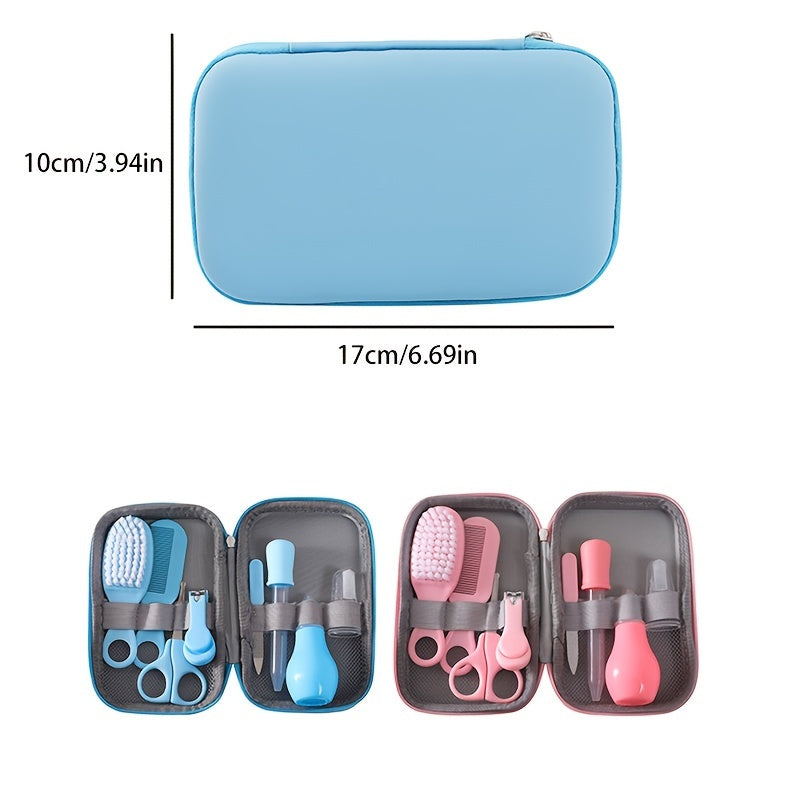 8-Piece Medical Care and Beauty Kit for Children Pink Blue Safety Nose and Tongue Cleaners