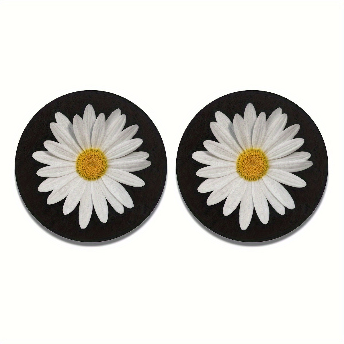 2 dona Daisy Flower Absorbent Car Cup Coasters ayollar uchun suvni yutuvchi avtomobil ichki aksessuarlari