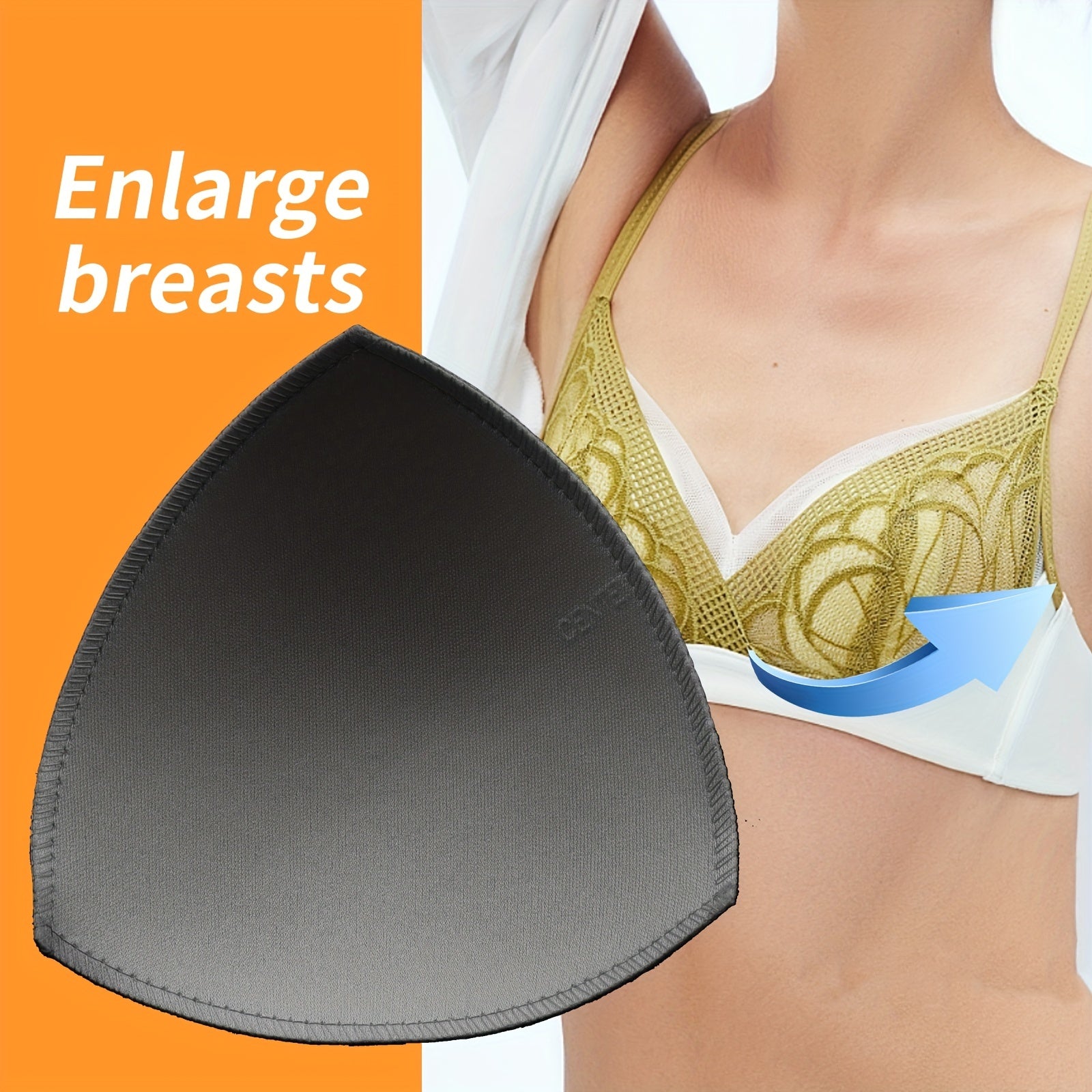 Triangle-Shaped Bikini Pads for Beachwear Polyester Solid Color 1 Pair