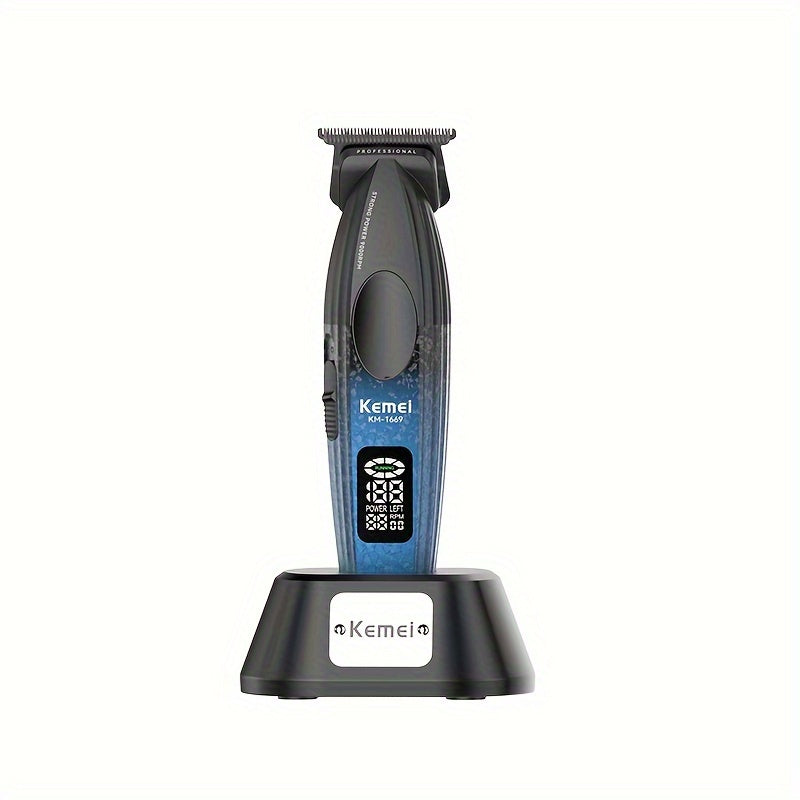 Professional Hair Clipper Set USB Rechargeable Lithium Battery Charging Stand Volcano Pattern Long-Lasting Battery