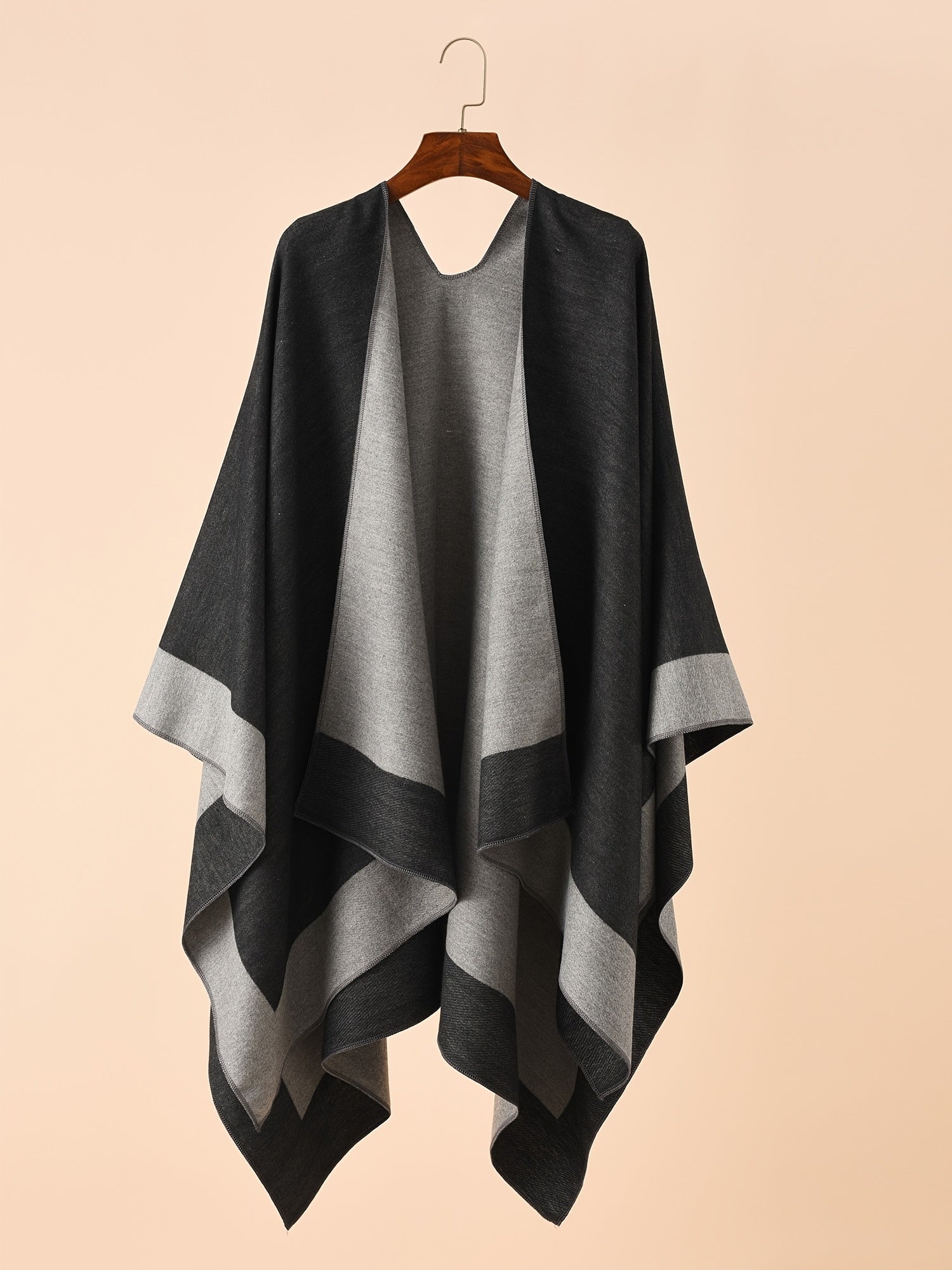 Women Oversized V-Neck Shawl Collar Cardigan Acrylic Solid Color Wrap Fall Winter