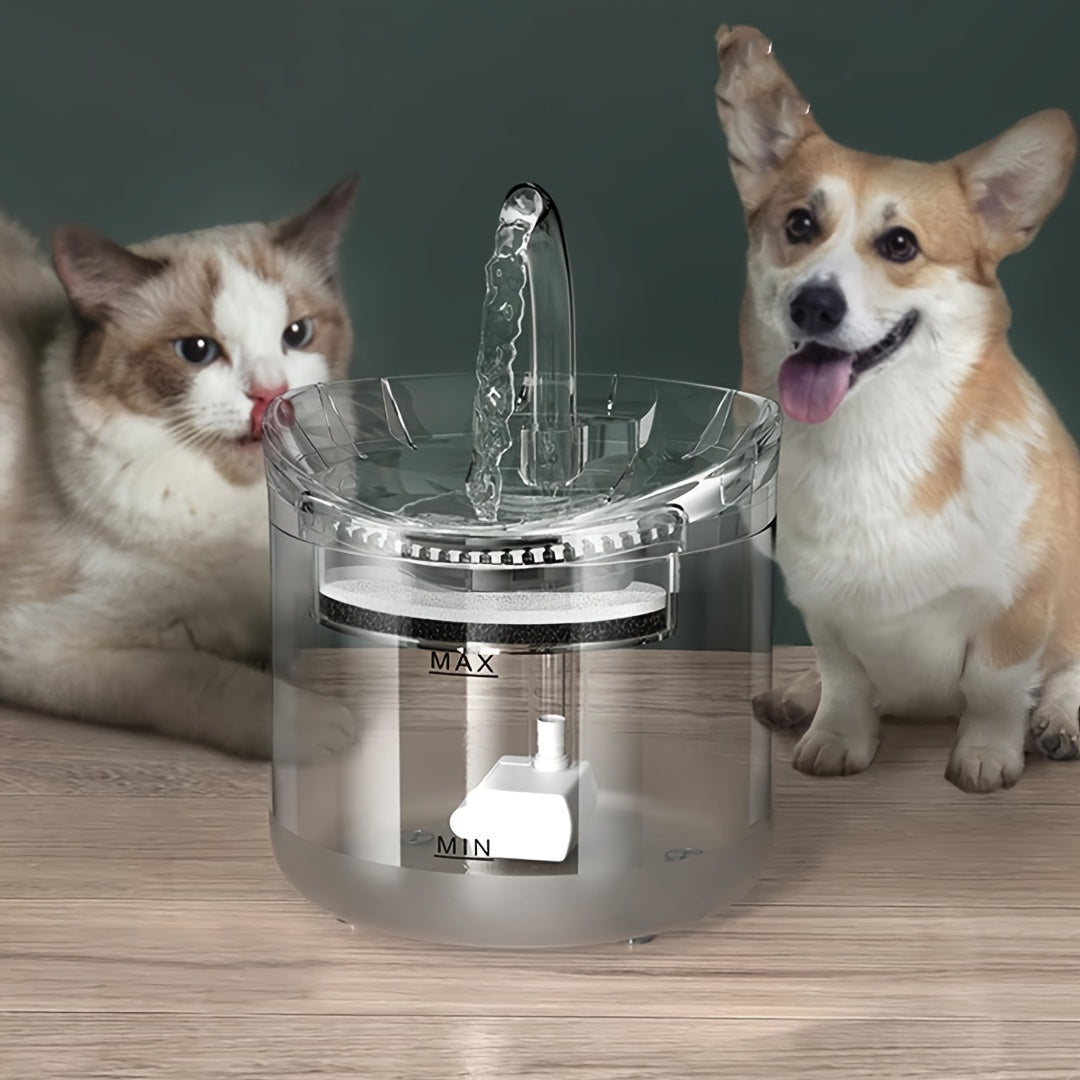 1.8L Transparent Cat Water Dispenser with Faucet and Filter
