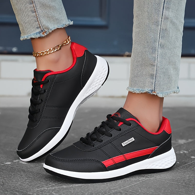 Women's Casual Lace-Up Sneakers with Platform Soft Sole Low Top All-Season