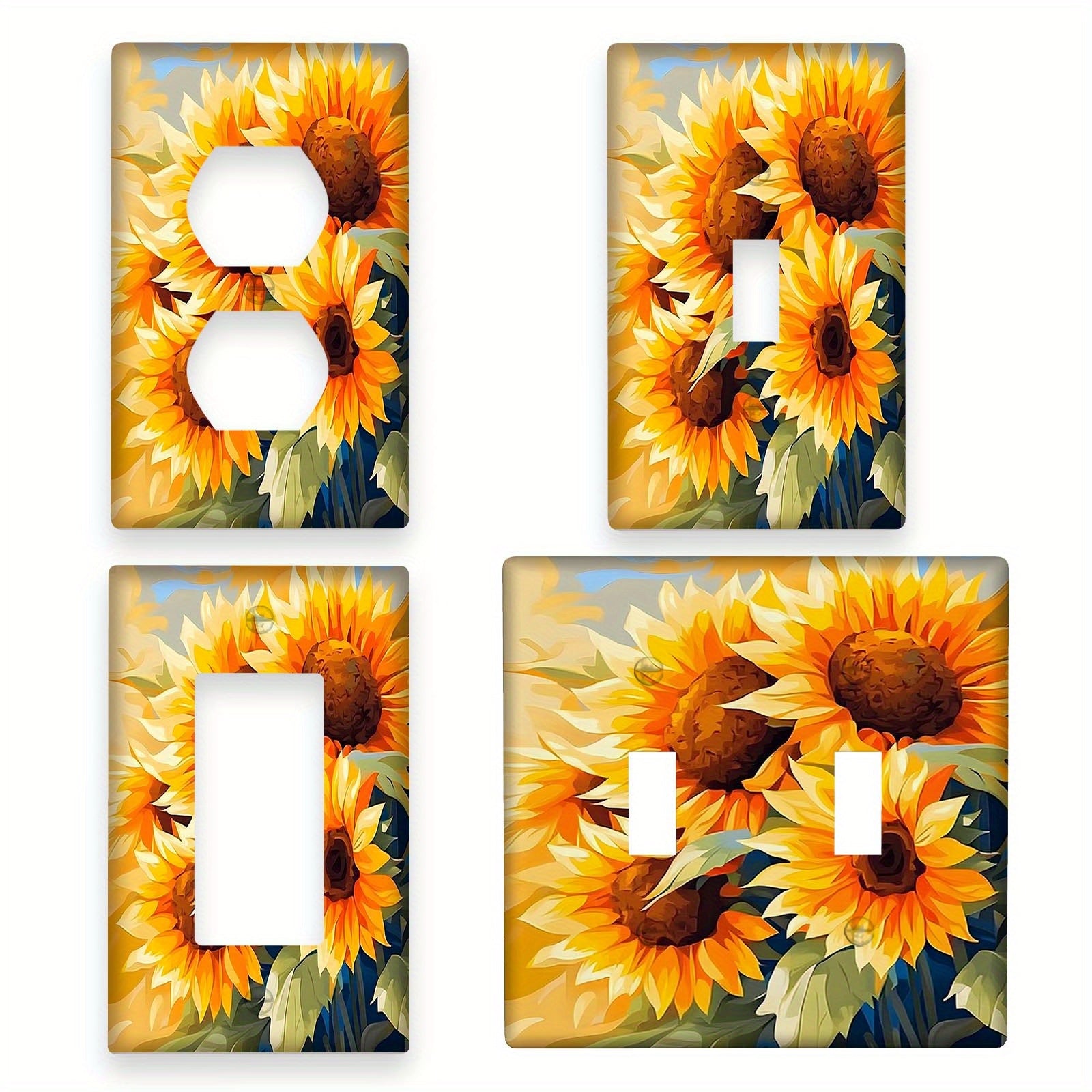 Sunflower Diamond Art Light Switch Cover No Batteries Required Fits Standard Outlets for Kitchen Bathroom Living Room