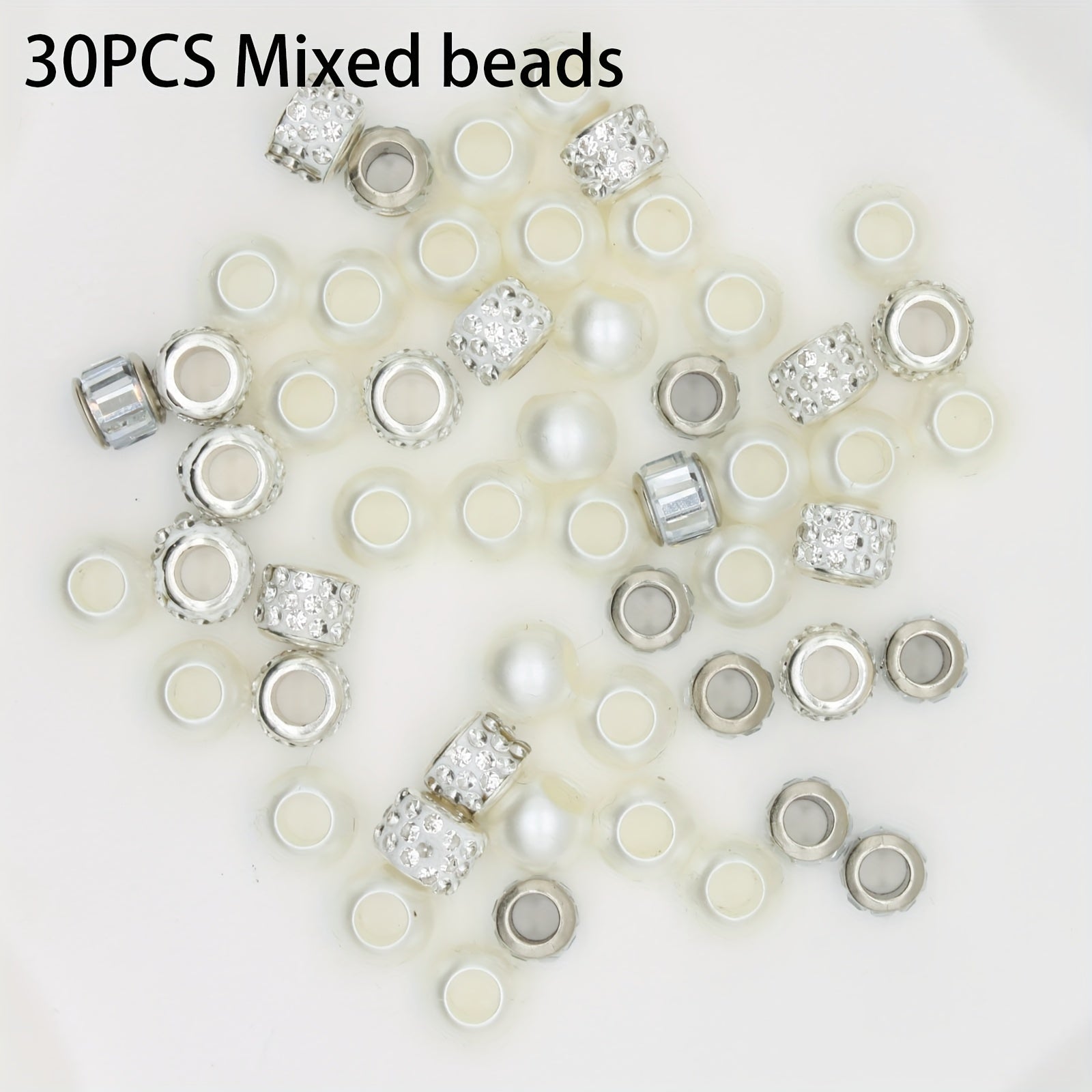 Women's Shoe Lace Beads Decoratively Rhinestone Buckles, 30 Pack