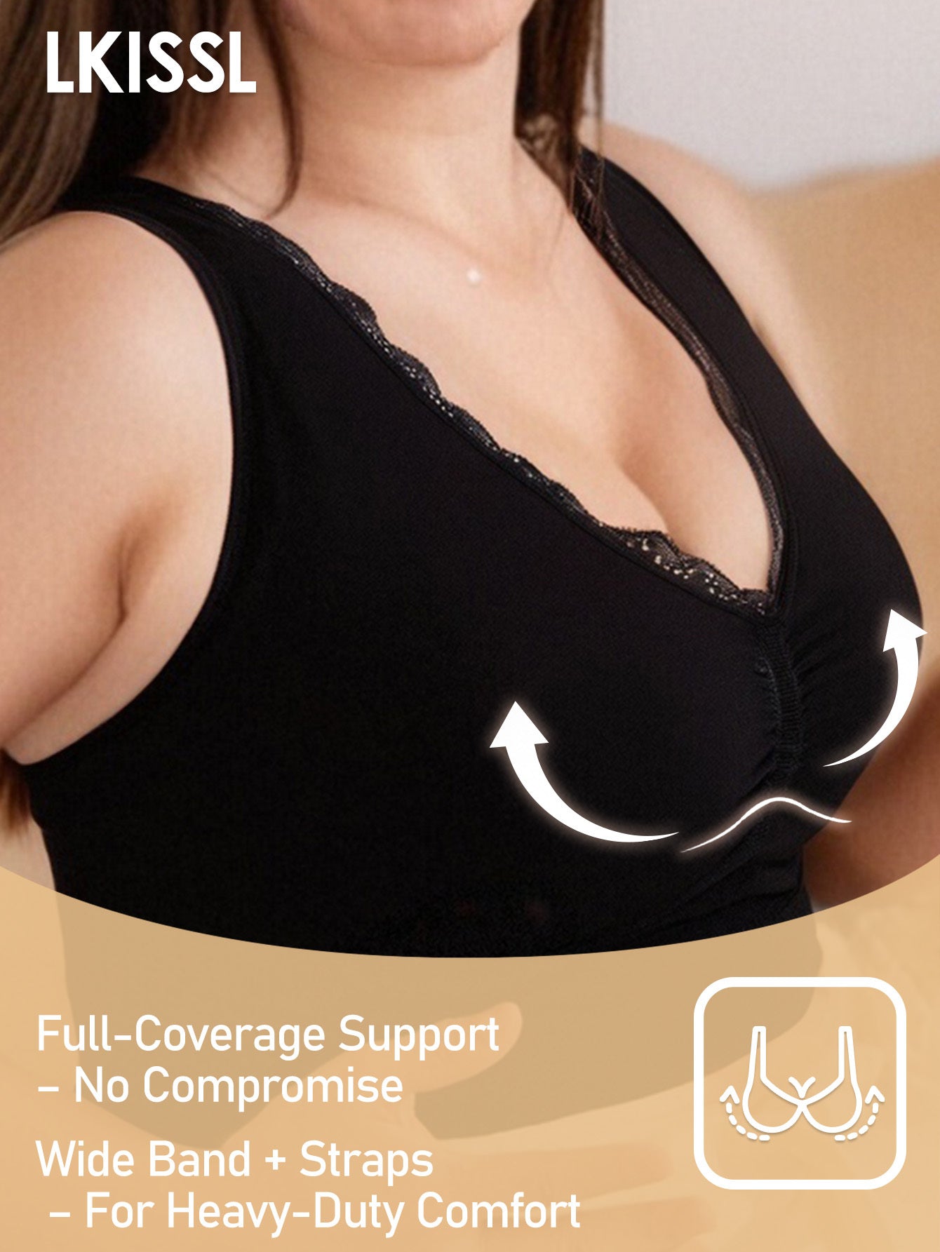 Plus Size Seamless Post-Surgery Bra Full Coverage Wide Band Comfortable