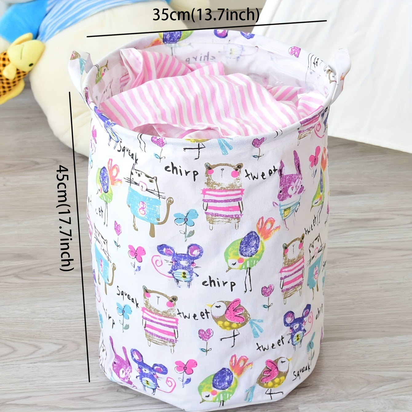 Fabric Laundry Basket for Clothes Storage Folding Organizer Toy Bin for Bathroom Bedroom Living Room
