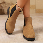 Women's Ankle Boots Retro Style Warm Flat Wide Width Shoes