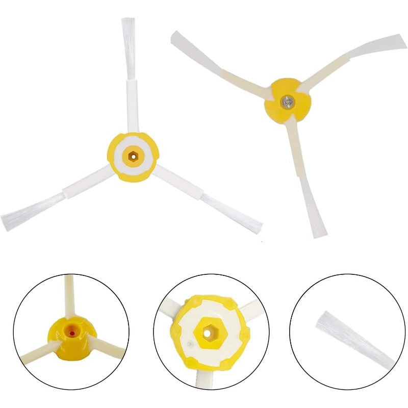 iRobot yon cho'tkasi aksessuarlar 6+1 to'plami, 600/700/800/900 seriyali vakuum robotlari bilan mos keladi, plastik pol ulanish qismlari