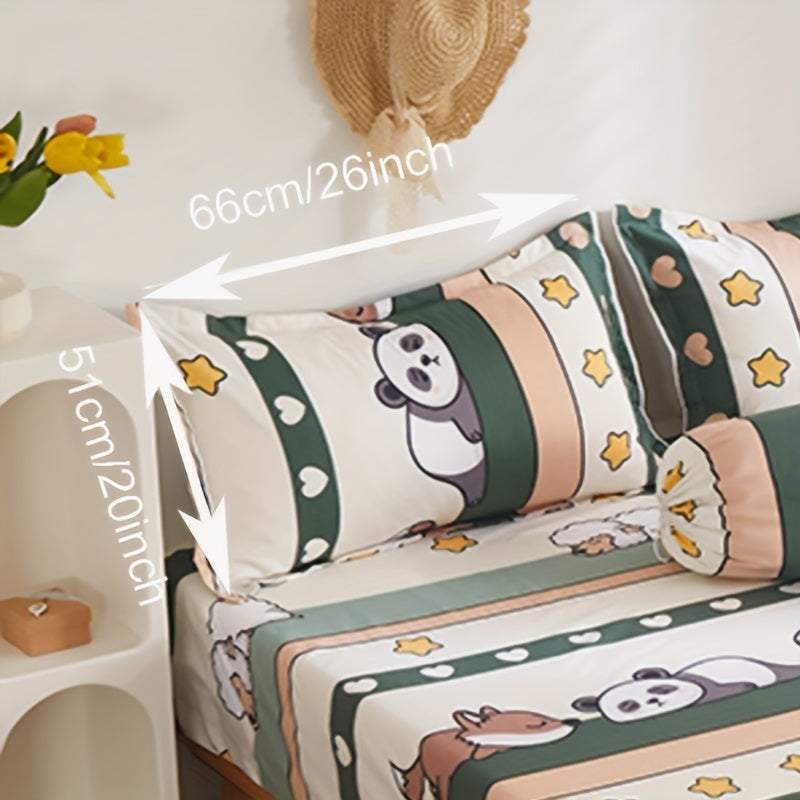 Cartoon Dog Printed Pillowcase Microfiber Digital Print Bedroom Decor