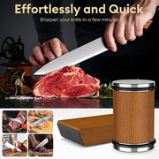 Магнитный набор для заточки ножей с прямым лезвием с алюминиевой основой двойного угла, включает камни зернистостью 400 и 1000 грит