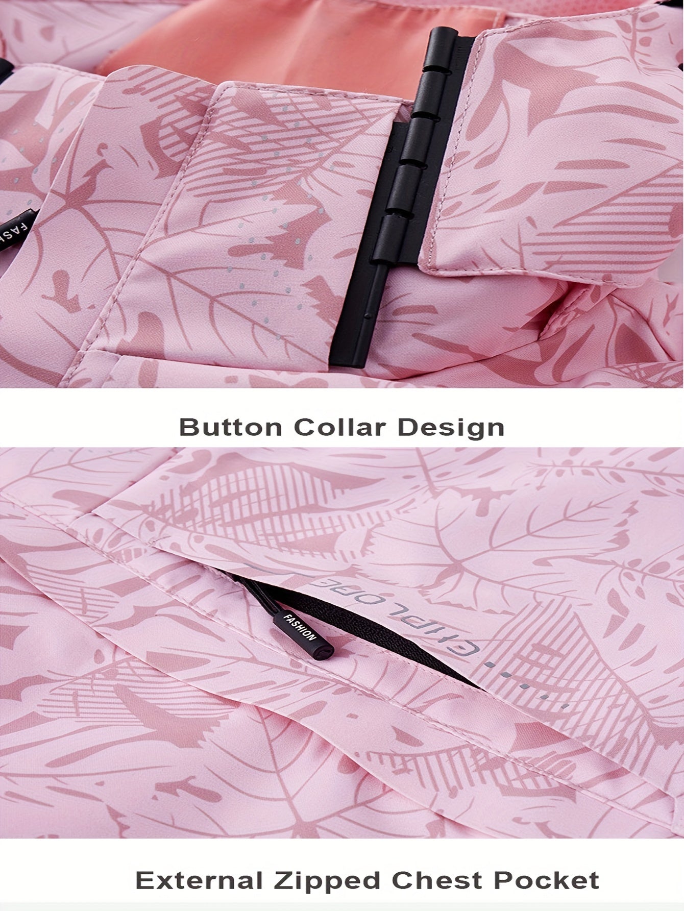 Women's Camo Water-Resistant Windproof Outdoor Sports Jacket with Detachable Hood