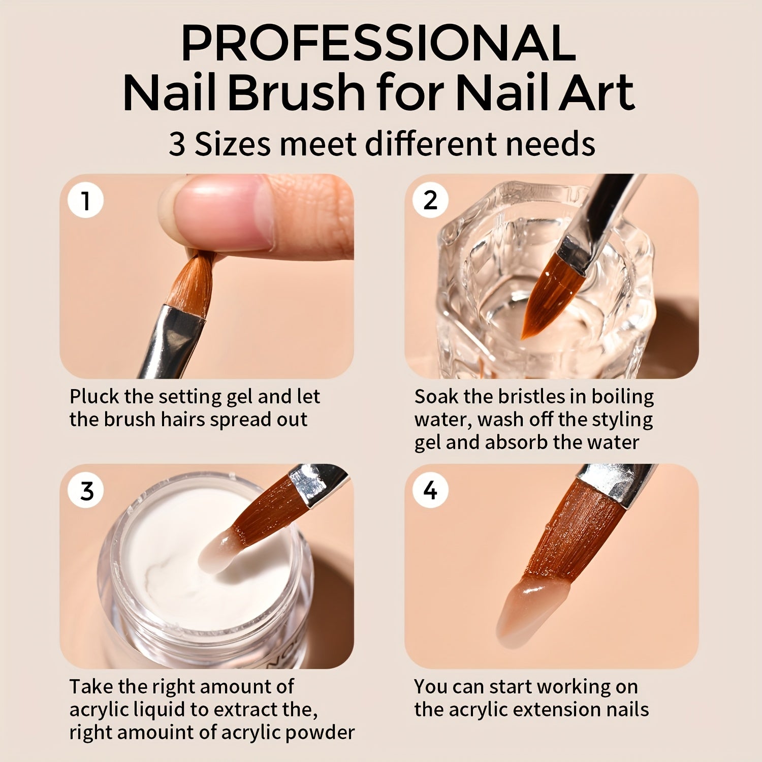 Boshlovchilar uchun akril tirnoq to'plami, shaffof pushti nude kukunlar va professional asboblar bilan