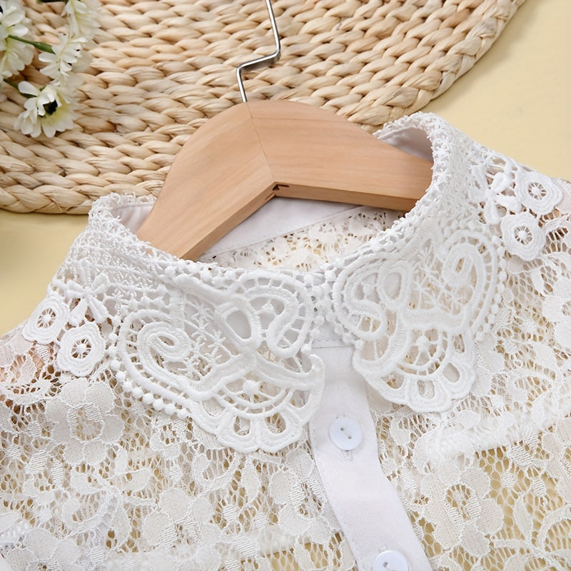 Adjustable Lace Collar for Blouses Shirts Dresses Breathable Polyester