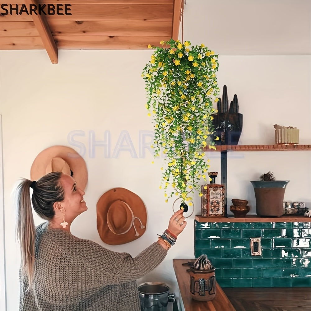 Sun'iy Eukaliptus Dekori 3 dona osma shoxlari ichki va tashqi uy, to'y, partiy uchun