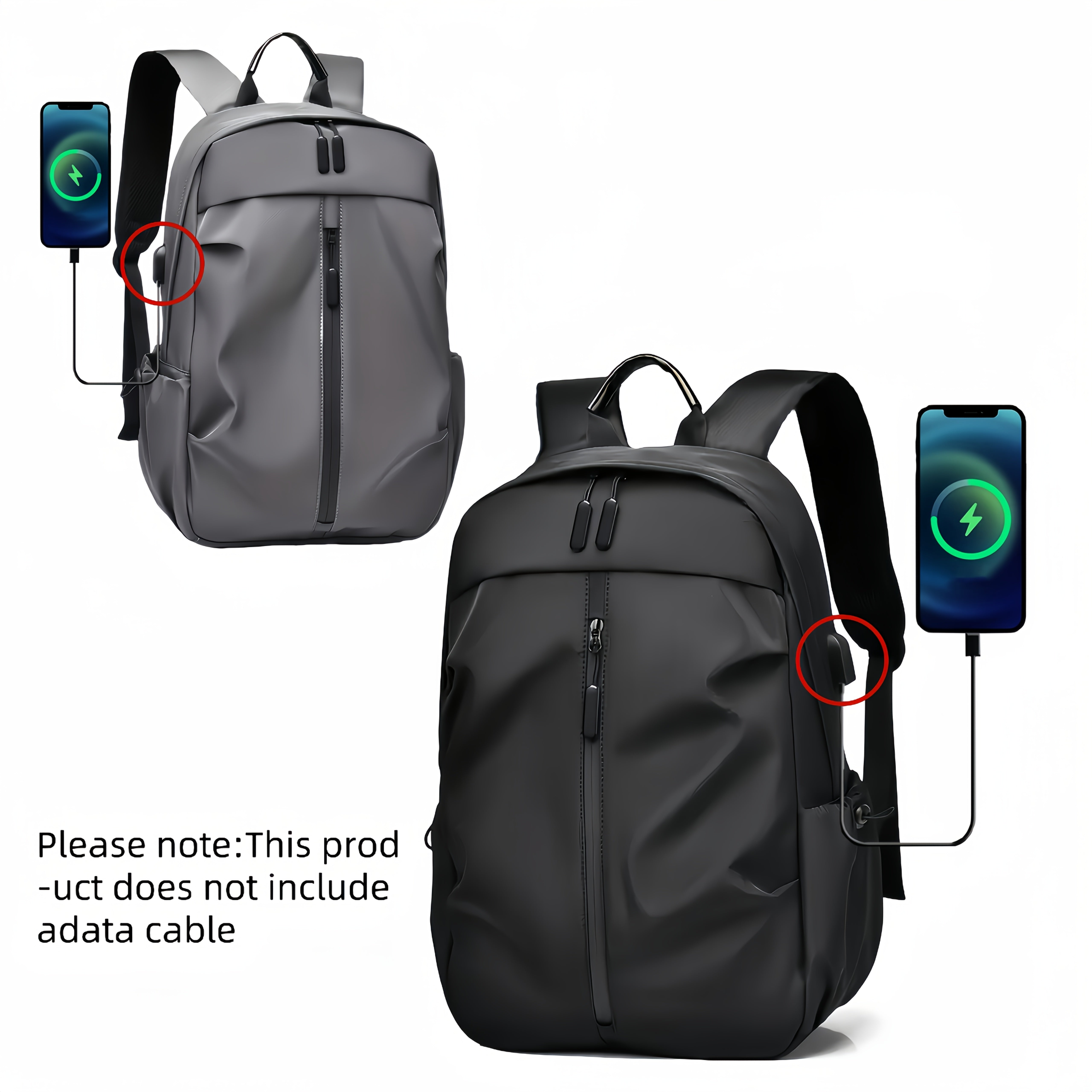 Mochila de hombro doble de color sólido para hombre, ligera, para viajes, escuela y portátil