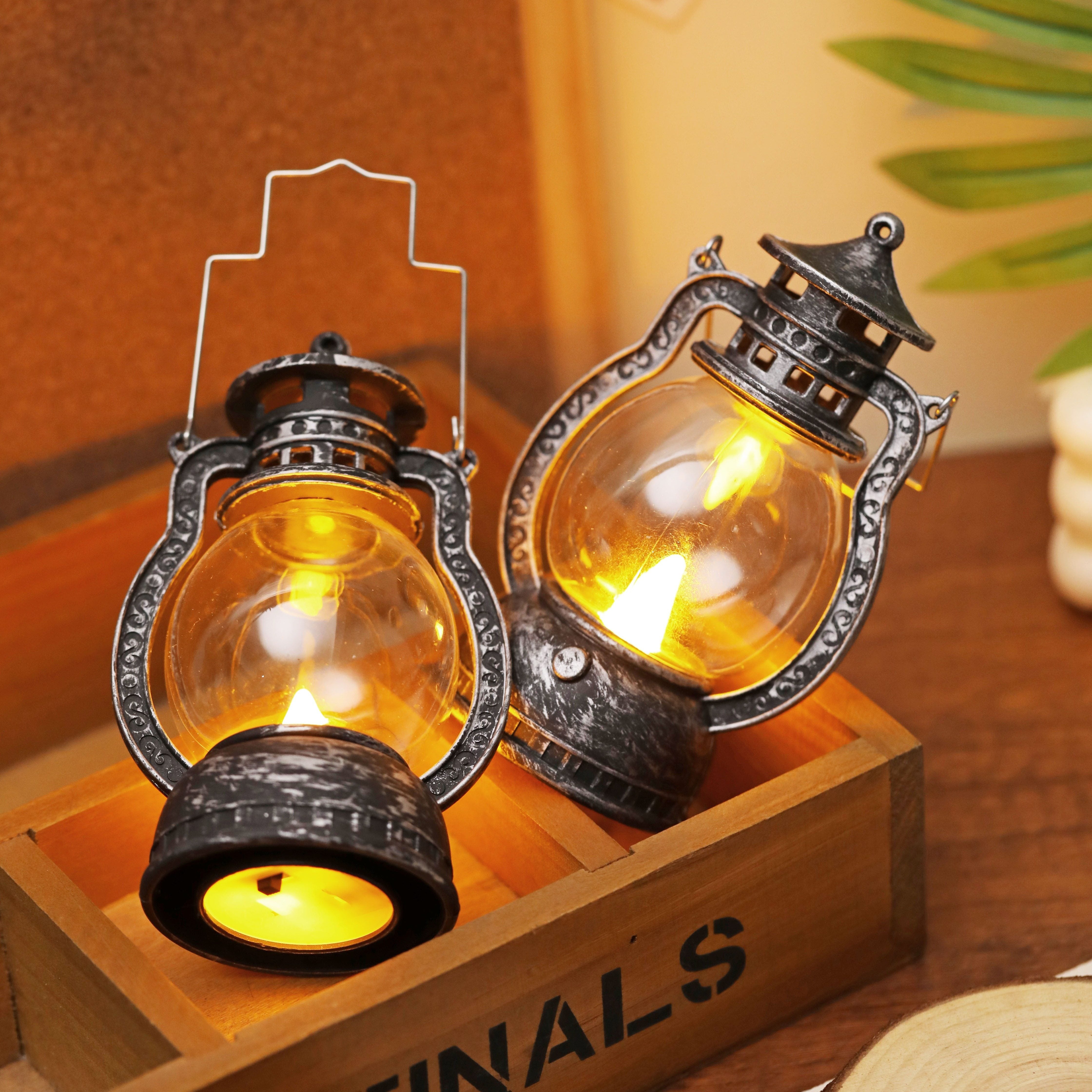 Mini LED Lantern with Battery Included for Decoration Bedroom Party Holiday Faux Candle Light
