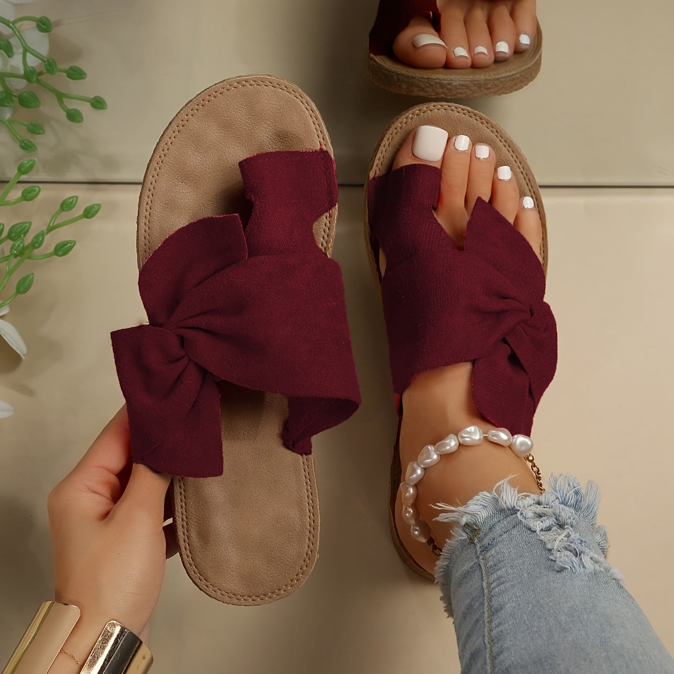 Women's Leather Sandals Summer Casual Open-Toe