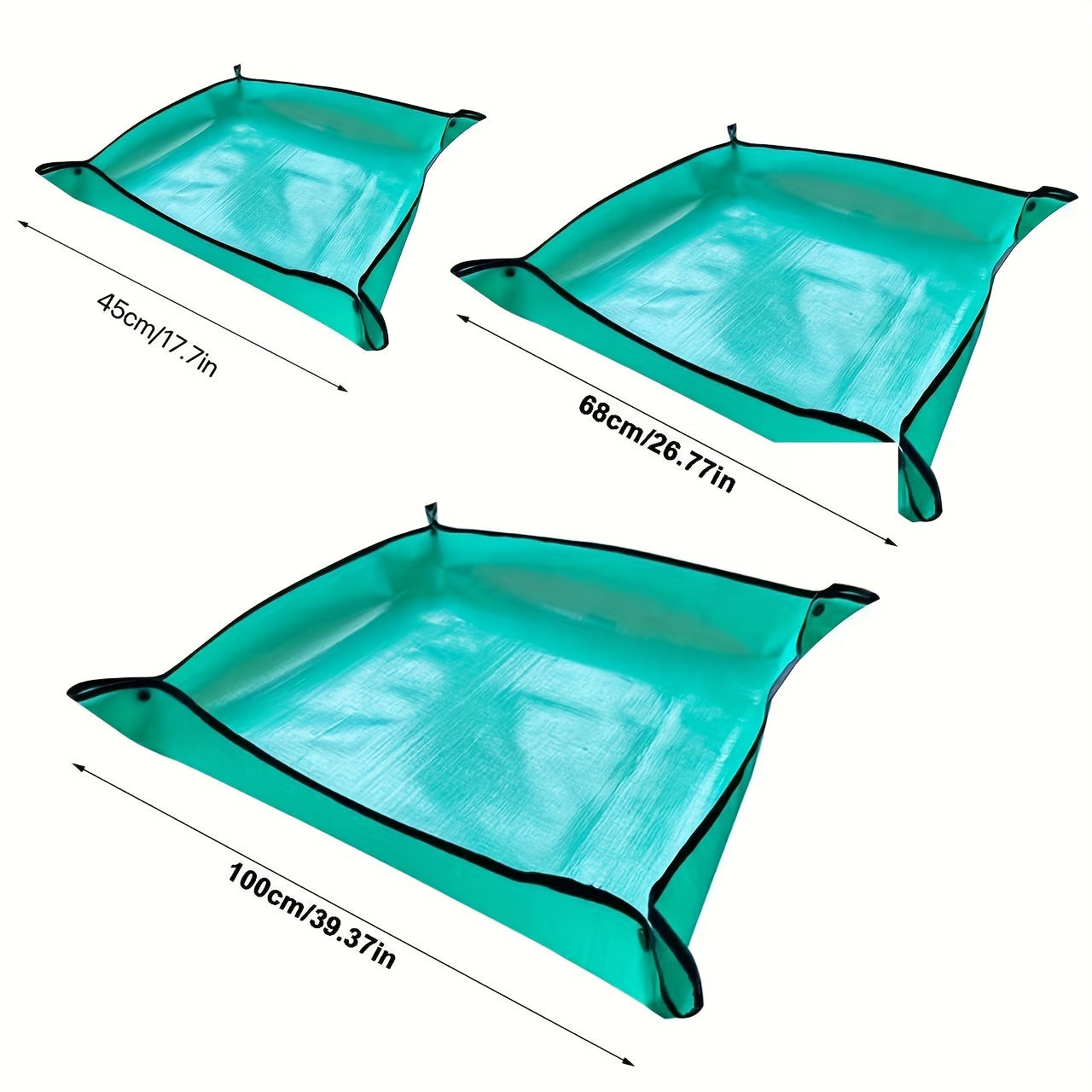 Ichki o'simliklarni qayta ekish uchun portativ suv o'tkazmaydigan mat, sukulentlar va bog'dorchilik tuprog'ini o'zgartirish uchun ideal. Oson saqlash uchun egiluvchan va kvadrat dizayn.