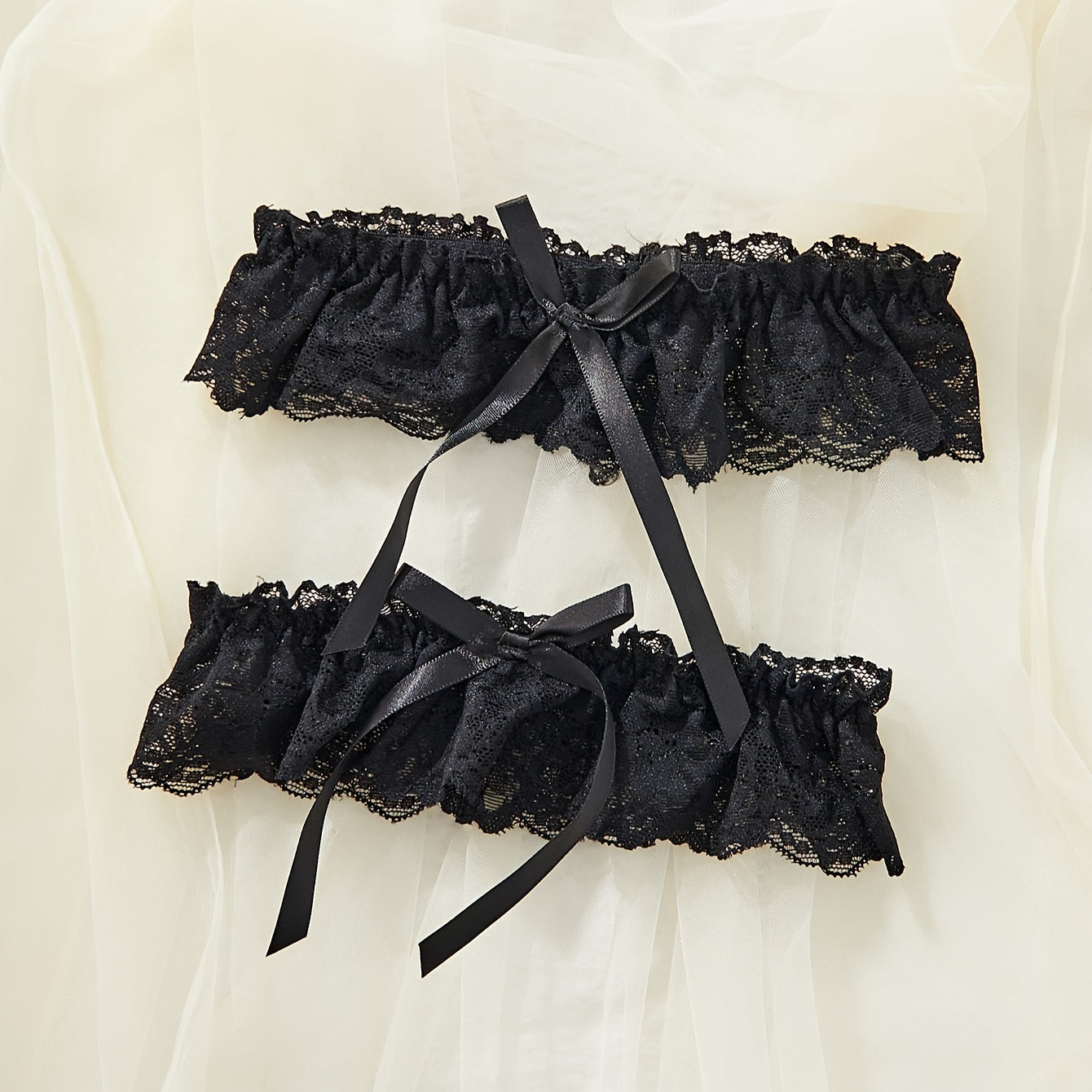 Women's Lace Bow Knot Garter Belt Sexy Lingerie Adjustable Strap