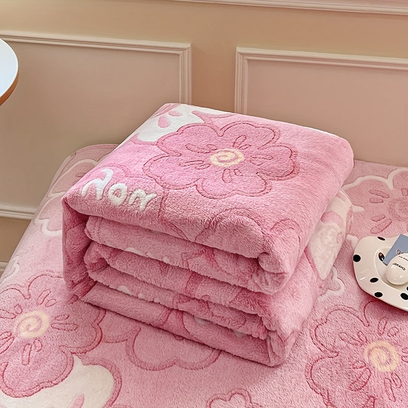 Soft Coral Fleece Blanket for All Seasons Bed Sofa Travel Camping Hand Wash