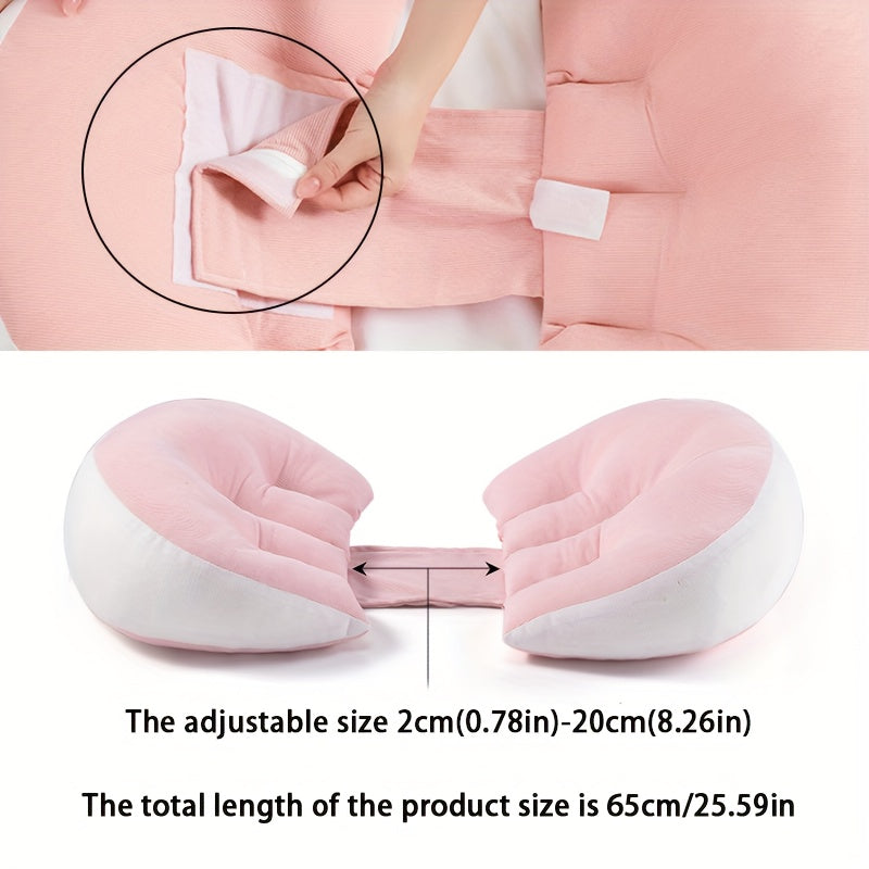 Homiladorlik uchun U-shaklid pillow, yon bilan yotishda to‘liq tanani qo‘llab-quvvatlash, yuviladigan emizikli pillow bilan