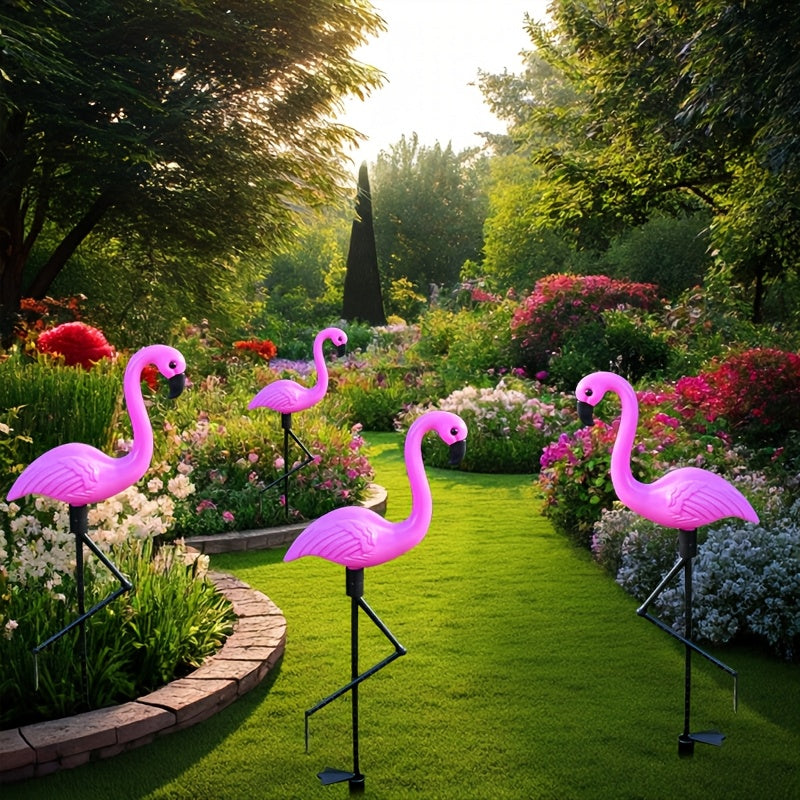 Pink Flamingo Yard Decorations Set with Foot Stakes for Garden Patio Outdoor Parties