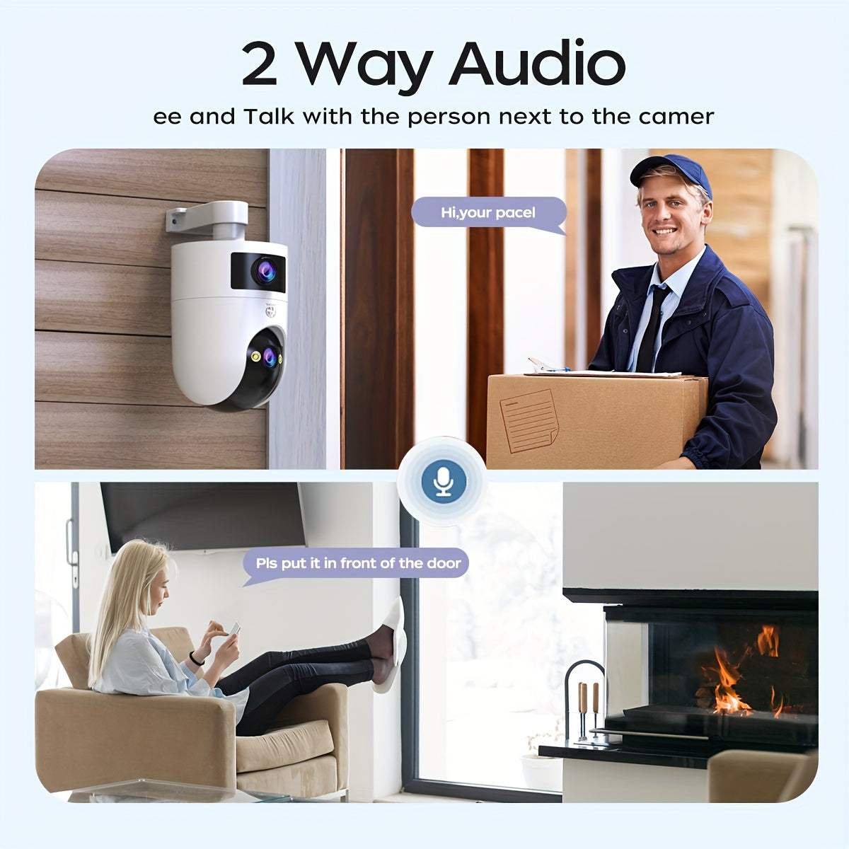 Dual-Band 5G/2.4GHz Indoor Security Camera with Motion Tracking Night Vision and Two-Way Audio