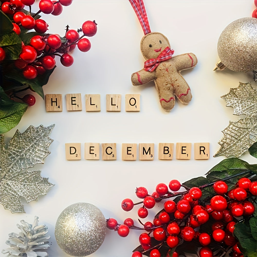 Wooden Letter Tiles Set 52/100/200 Pieces for Crafting Word Games and Coasters