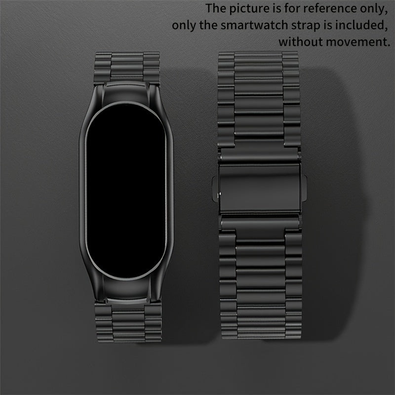Stainless Steel Mesh Smartwatch Strap Compatible with Xiaomi Mi Band 8 and Earlier Generations