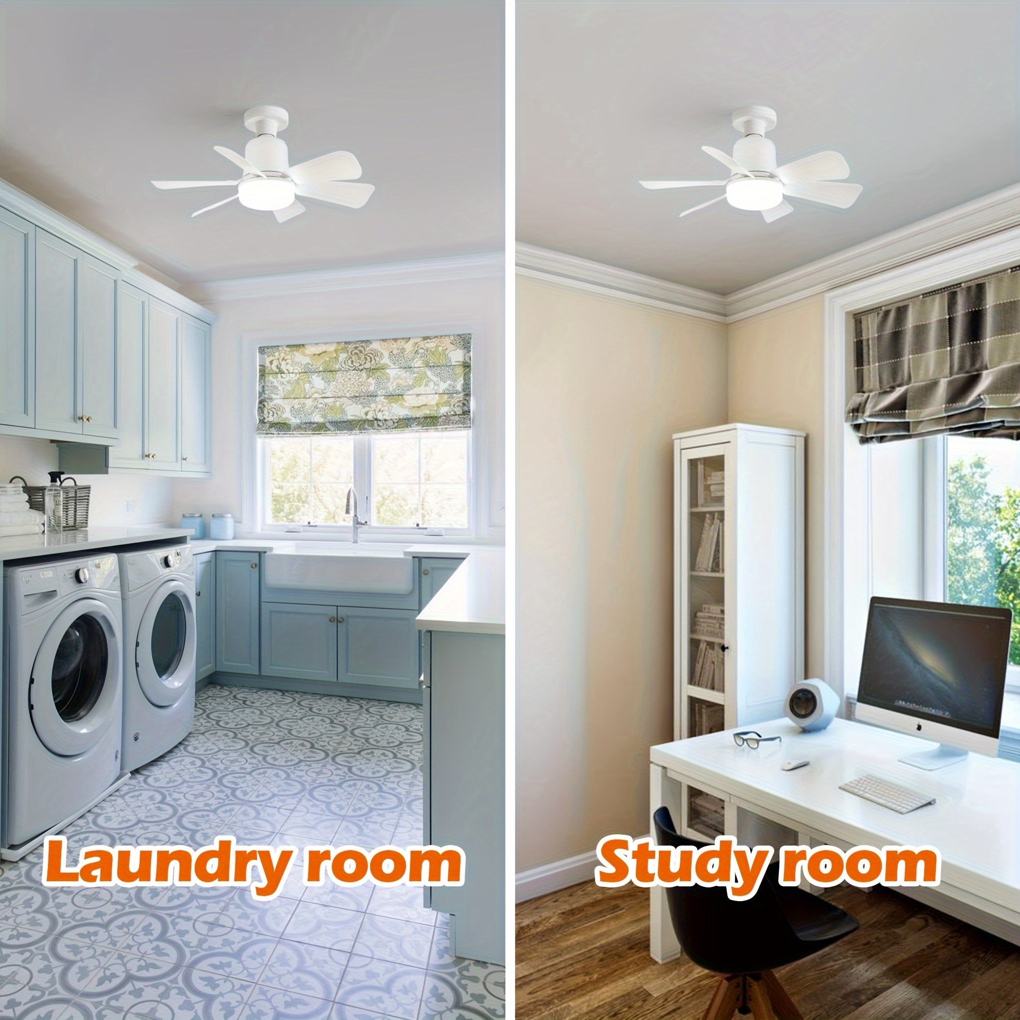 Masofadan boshqarish bilan Dual-pack oq E26/E27 vintli rozetka fan chiroqlari oson o'rnatish uchun. 3 tezlikli shamol sozlamasi, 3 rang va sozlanadigan 3000-6500k LED chiroq bilan xususiyatlarga ega. Ideal uchun