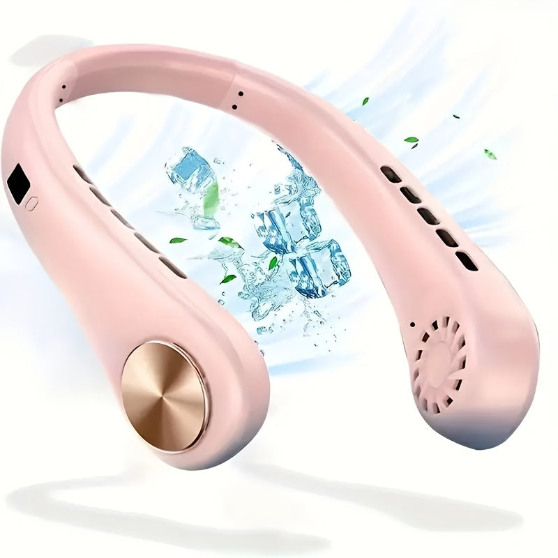 Регулируемый вентилятор для шеи с цифровым дисплеем, 5 скоростей, длительное время работы от батареи для путешествий на открытом воздухе