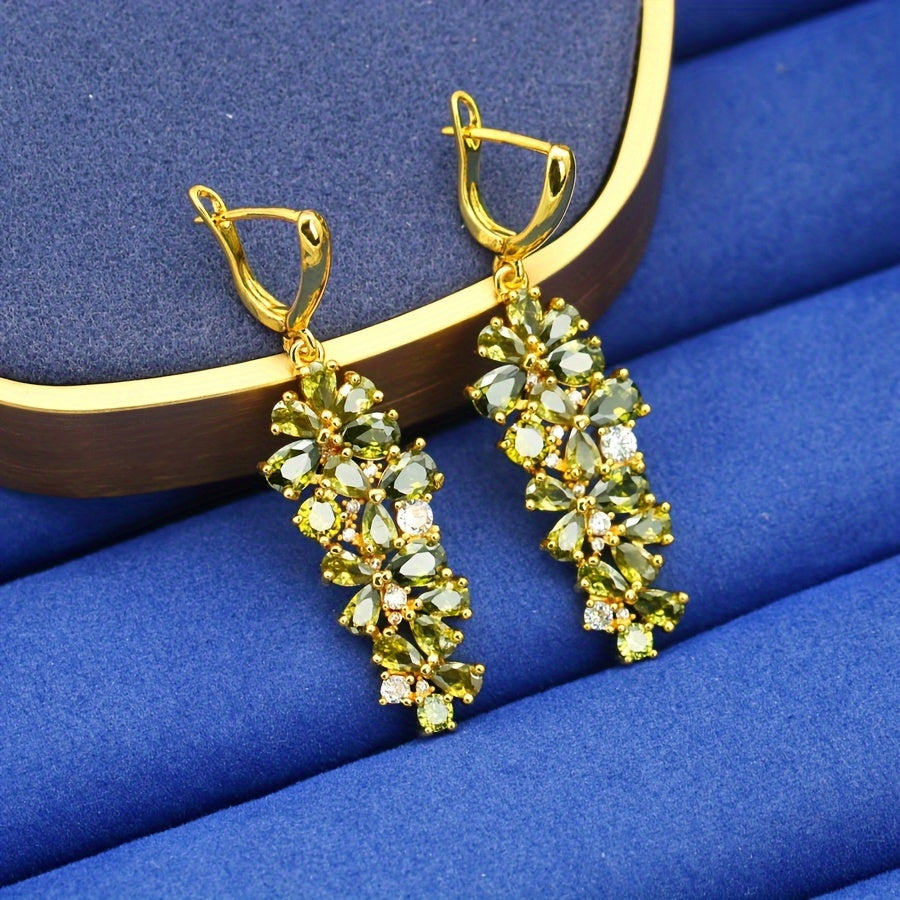 Women's Vintage Cubic Zirconia Jewelry Set with Tennis Bracelet Earrings Pendant Necklace Ring