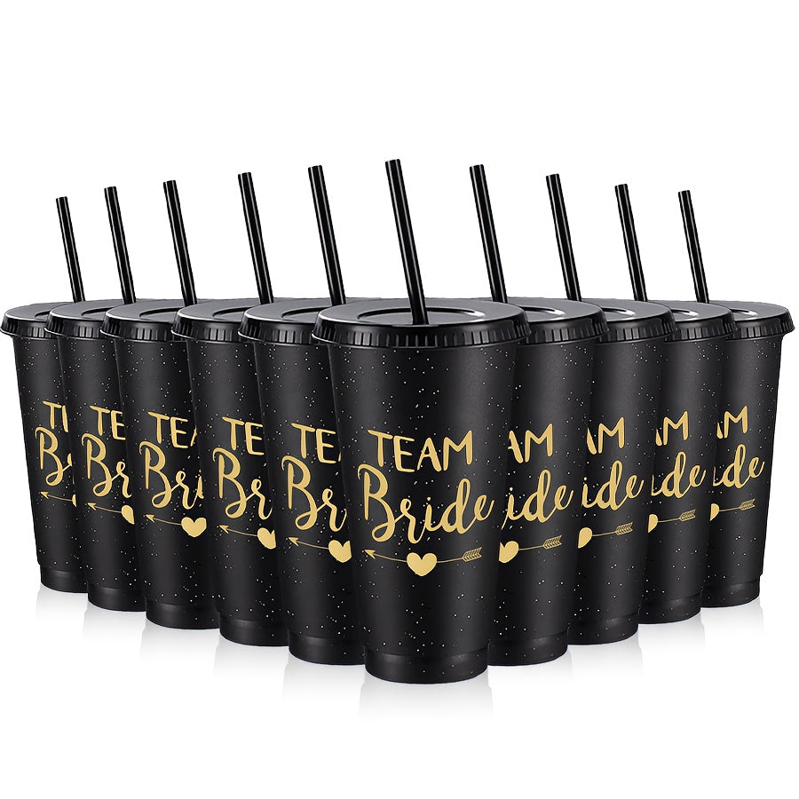 10oz Bachelorette Party Tumblers with Lids and Straws for Bridesmaids and Bridal Gifts