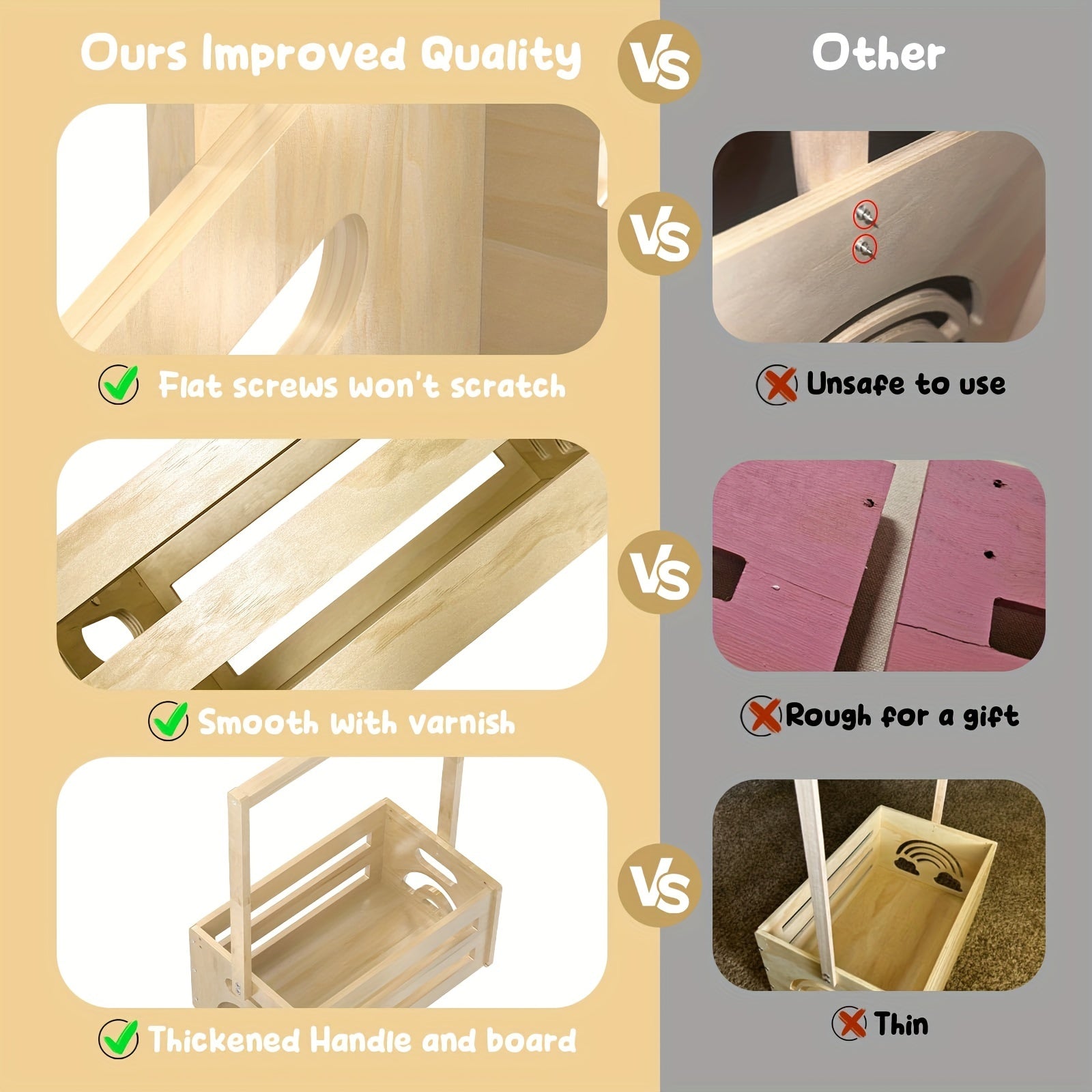 Baby Gift Basket for New Parents with Wood Accents and Vine Details