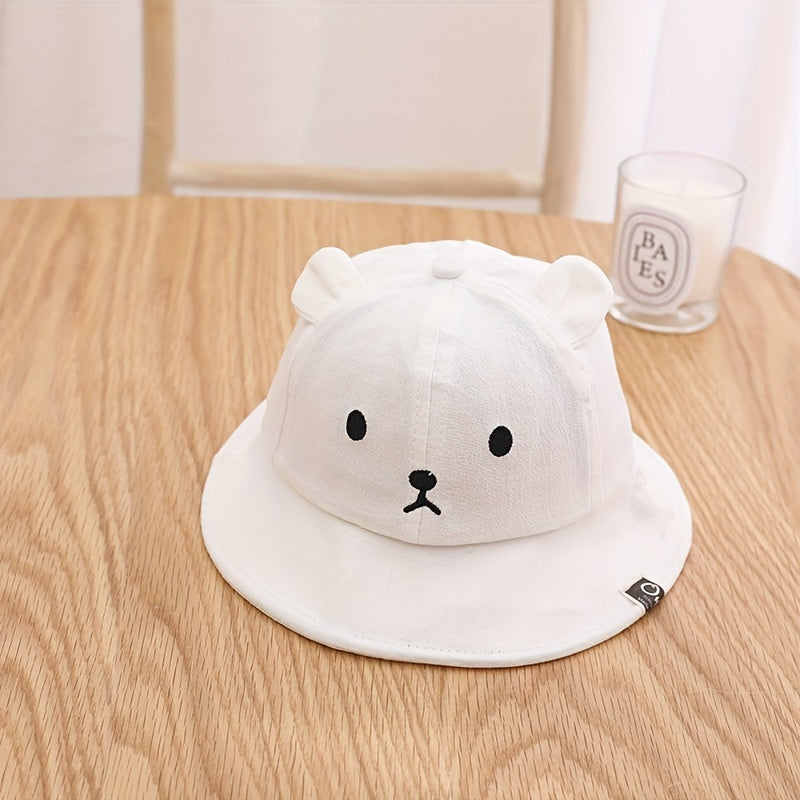 Children's White Breathable Fisherman Hat for 3 Months to 2 Years Summer Spring Autumn