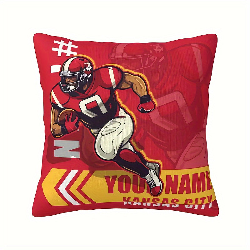 Kansas City Football Throw Pillow Cover Personalized 45.72cm Knit Cushion Case