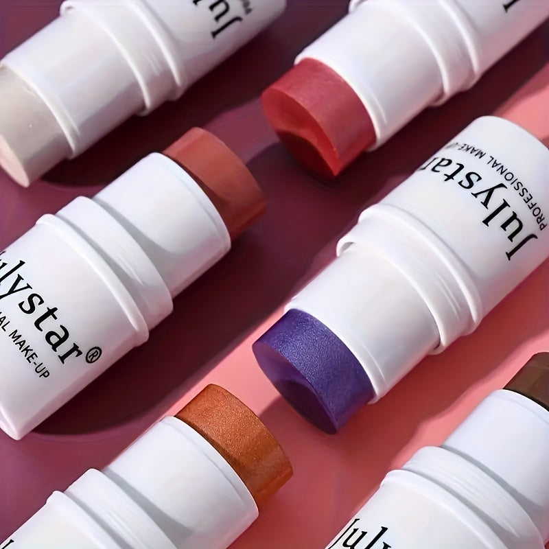 4-Piece Contour Stick Set with Highlighter Blush Bronzer Waterproof Cream Shimmery Medium Coverage