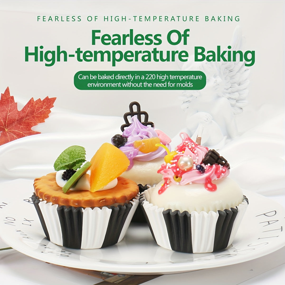 Set of 100 Black and White Disposable Muffin Cups Paper Cupcake Liners Baking Molds