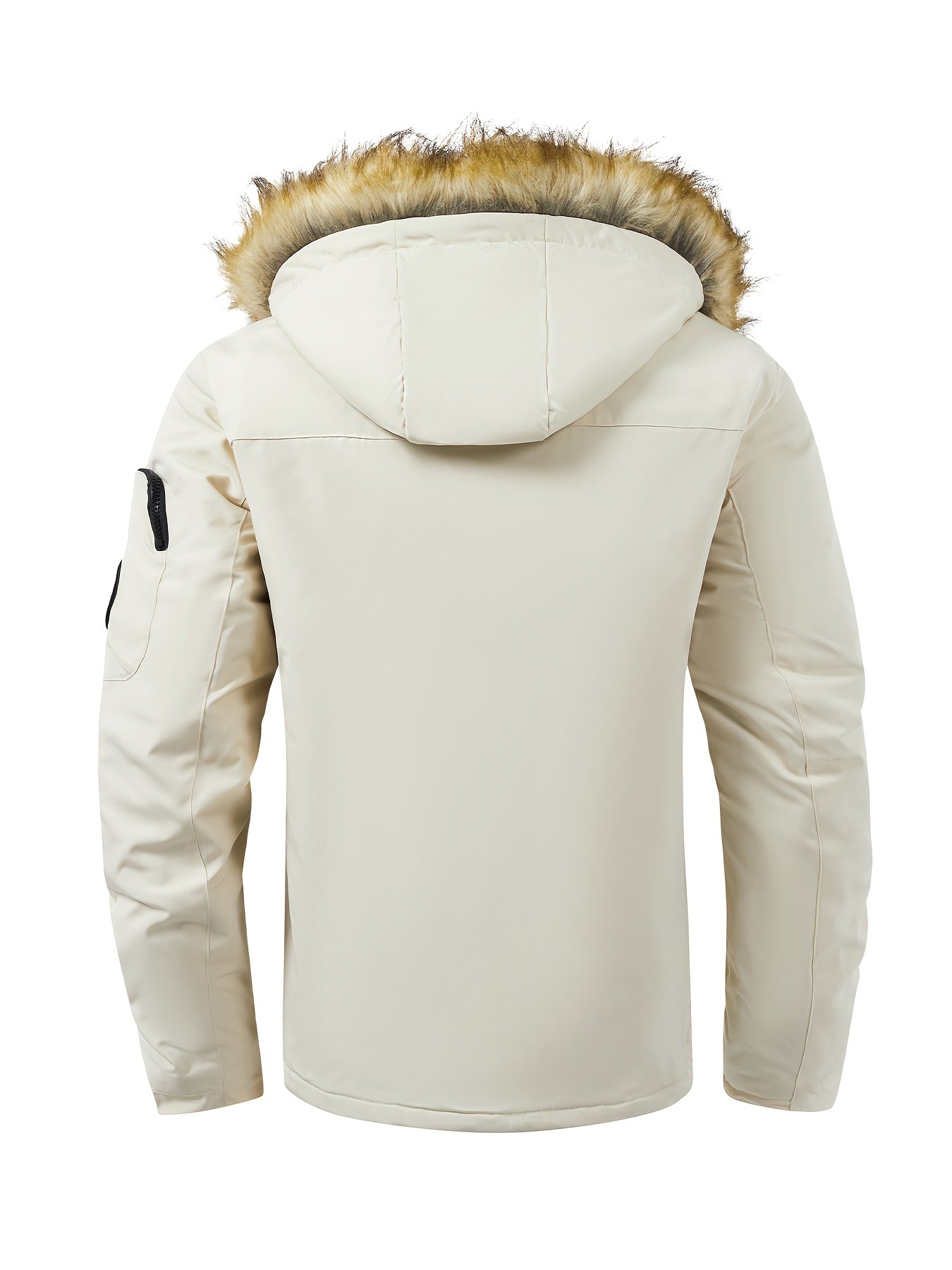 Мужская зимняя куртка большого размера красного цвета с отстегивающимся капюшоном, искусственный мех, карманы, для отдыха на улице