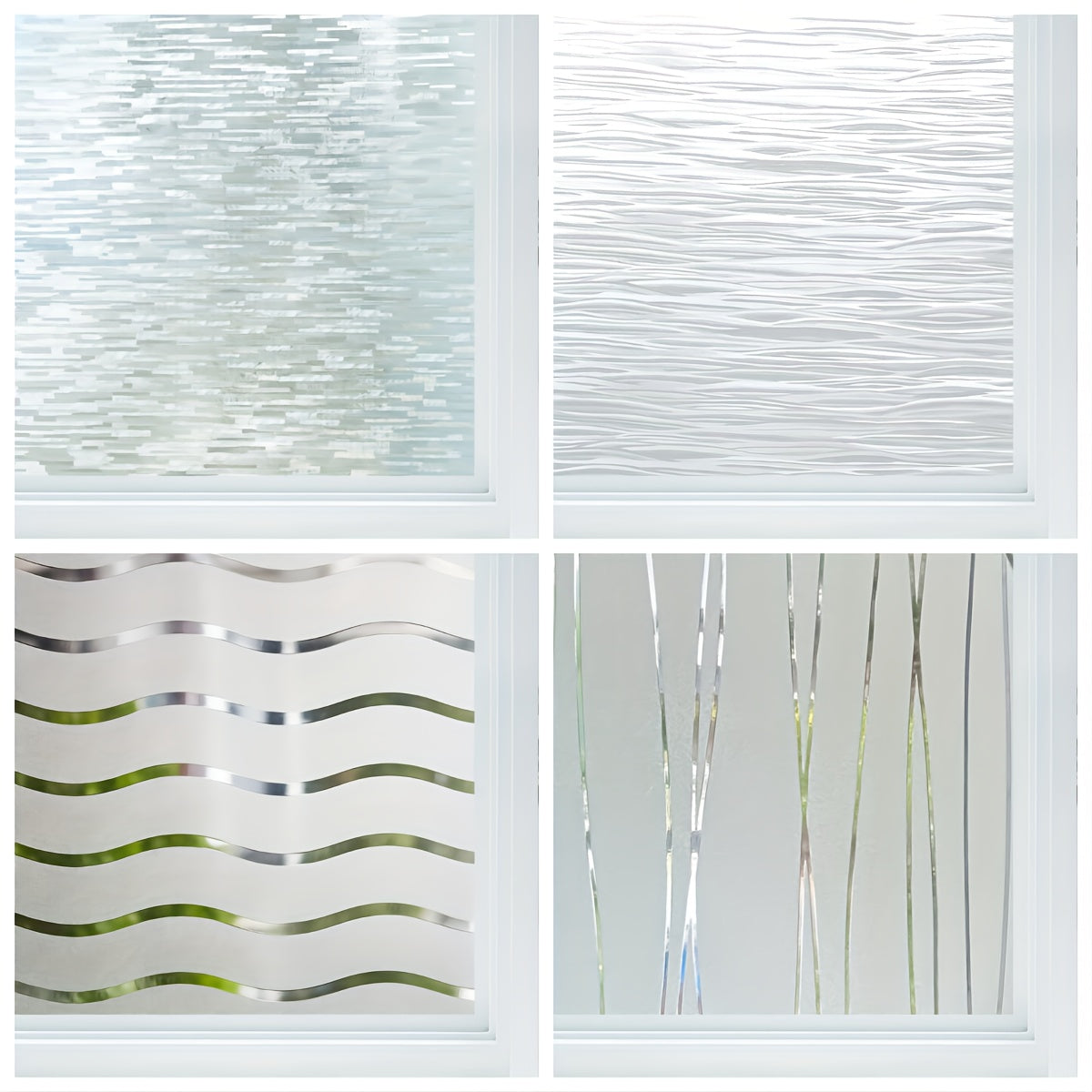 Frosted Glass Window Film UV Blocking Static Cling Removable Opaque Vinyl Covering