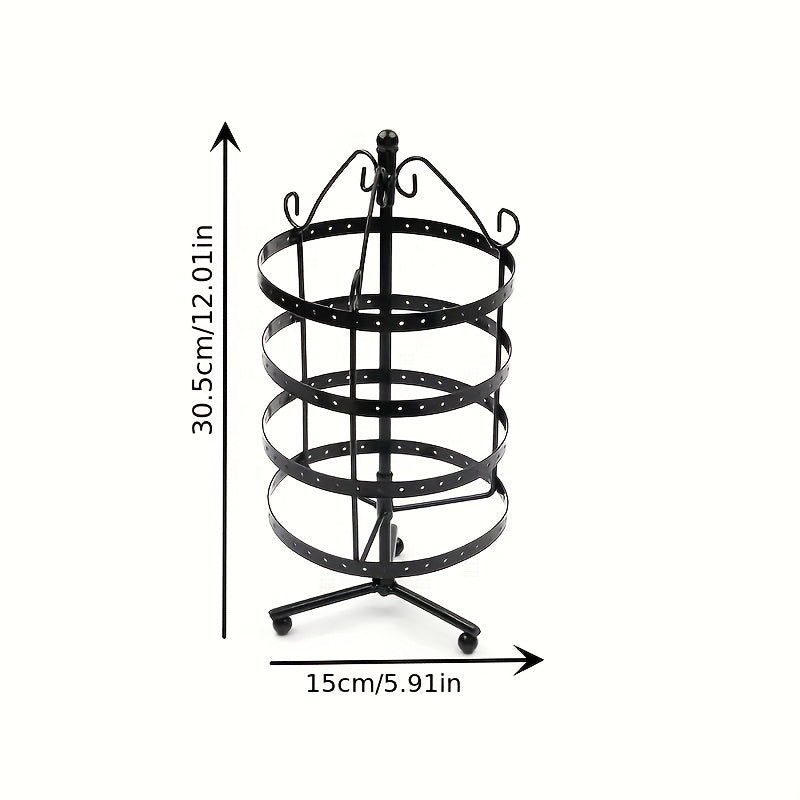 Metal Rotating Earring Holder Organizer with 4 Tiers Jewelry Display Stand